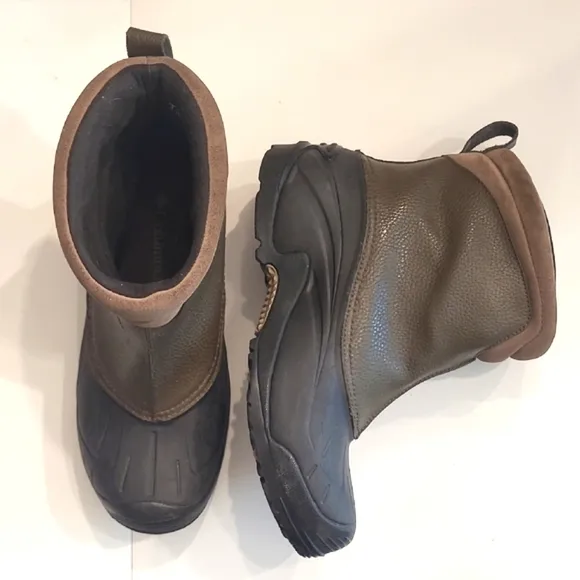 Columbia Bugaslip Slip On Rain Snow Boot Leather Waterproof Traction Insulation