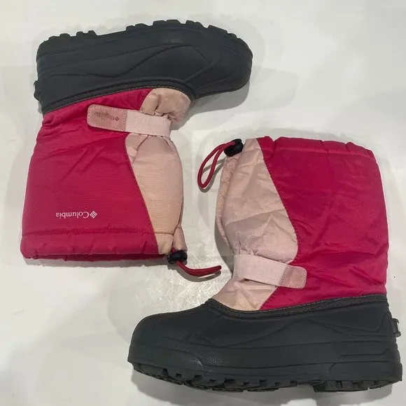 Columbia Powderbug Plus II waterproof big girl's size 5, pink snow boots