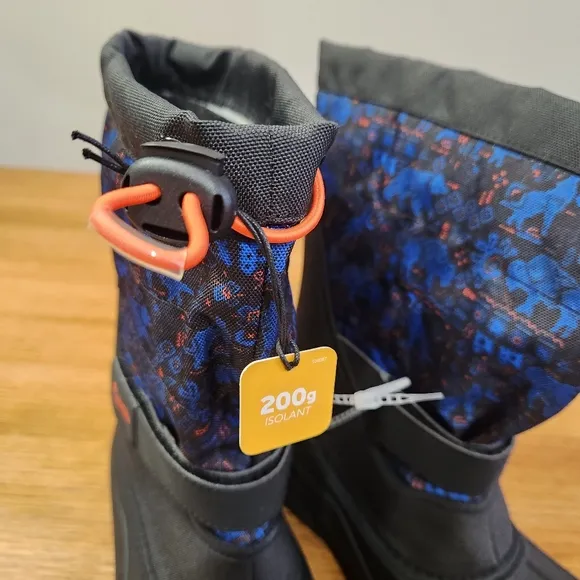 Columbia Powderbug Plus II Youth Winter Snow Boots Size Big Kid 5 Blue Print