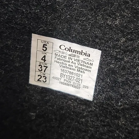 Columbia Powderbug Plus II Youth Winter Snow Boots Size Big Kid 5 Blue Print
