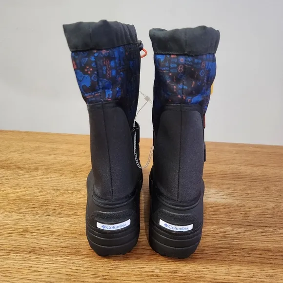 Columbia Powderbug Plus II Youth Winter Snow Boots Size Big Kid 5 Blue Print
