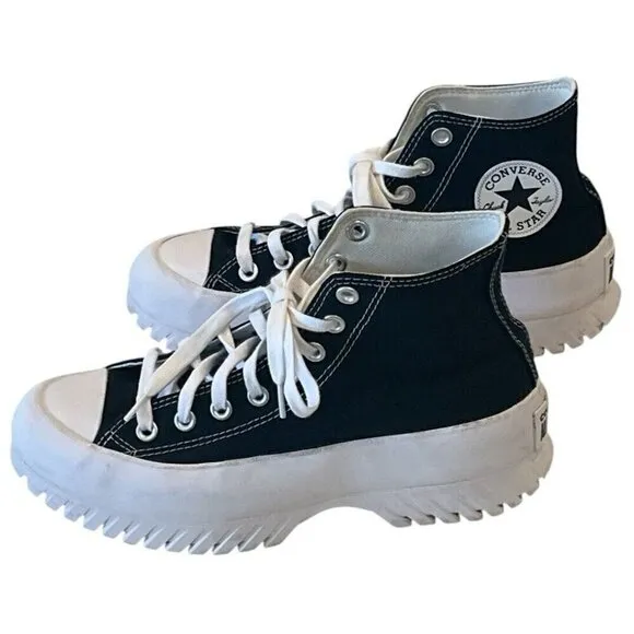 Converse CTAS Lugged 2.0 Hi Top Black White Platform Sneakers Shoes Boots