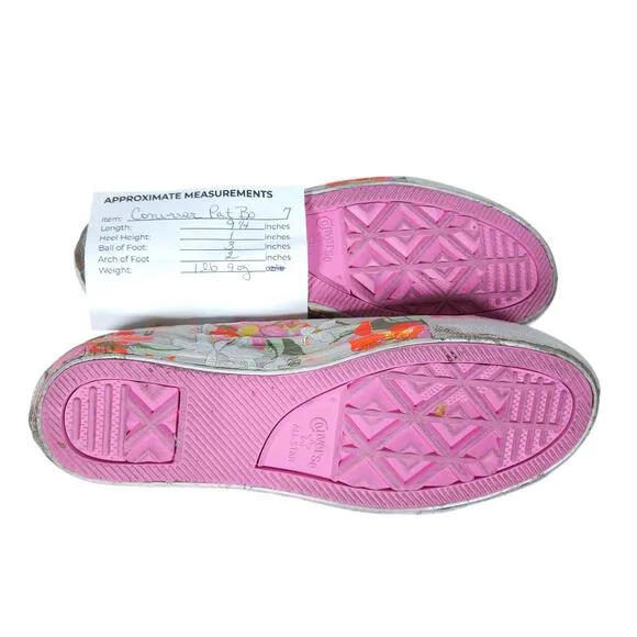 Converse PatBO Womens Sneakers 7 Floral Low Top Pink Sole Collab Limited Edition