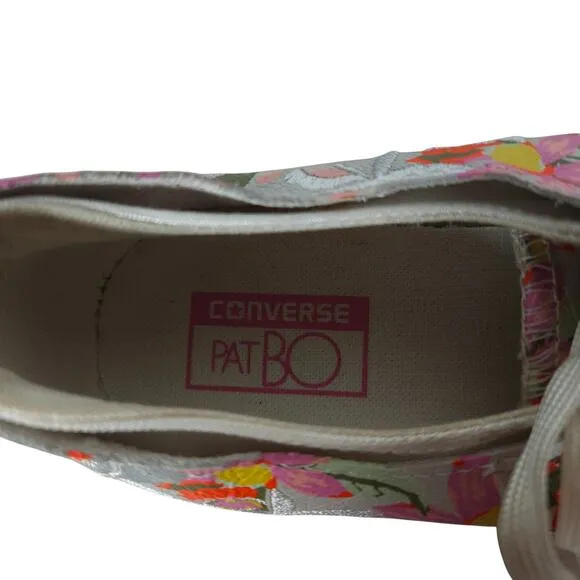 Converse PatBO Womens Sneakers 7 Floral Low Top Pink Sole Collab Limited Edition
