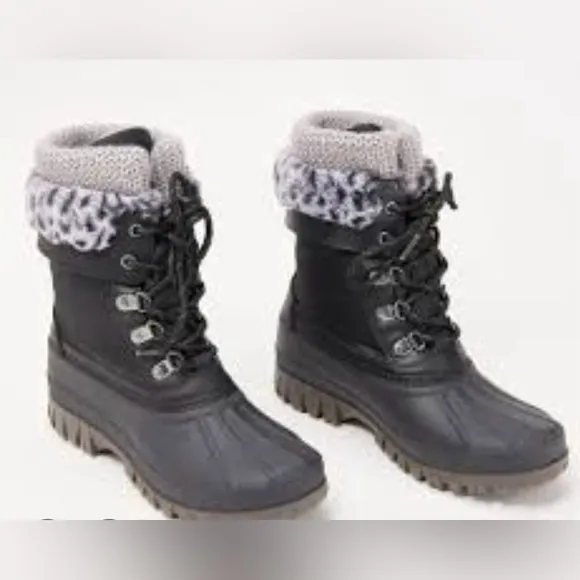 Cougar Women's Gray Lace-Up Duck Boots Size 8‎ Waterproof Winter