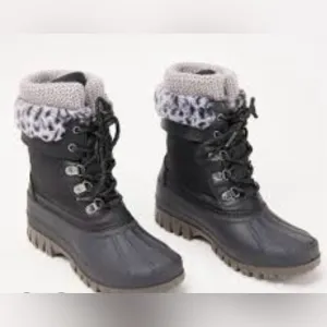 Cougar Women's Gray Lace-Up Duck Boots Size 8‎ Waterproof Winter
