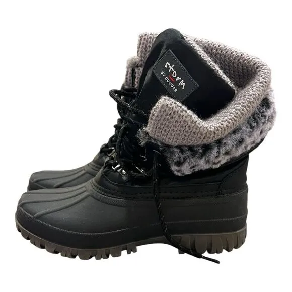 Cougar Women's Gray Lace-Up Duck Boots Size 8‎ Waterproof Winter