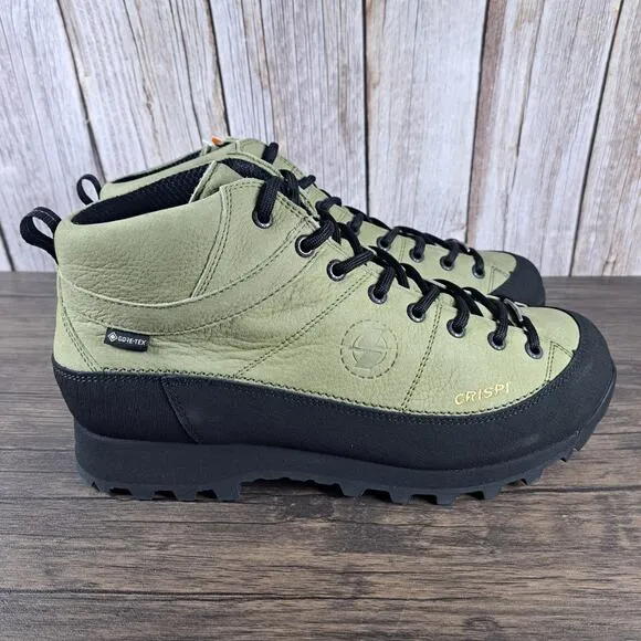 Crispi Monaco GTX 6” Mid Hiking Boots Nubuck Leather Men's Sz 9.5 Nutria (NWT)