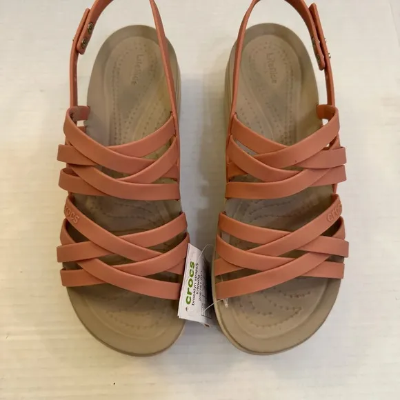 Crocs Brooklyn Strappy Lowwdg Lite Ride Sandals