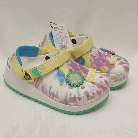 CROCS CLASSIC HIKER &quot;PEACE OUT&quot; ✌️ CROC SHOES - WOMEN'S SIZE 7