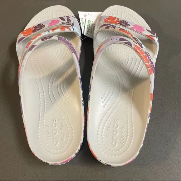 Crocs Women's Kadee II Sandals, Tropical Pearl White, 9 NWT