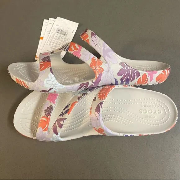 Crocs Women's Kadee II Sandals, Tropical Pearl White, 9 NWT