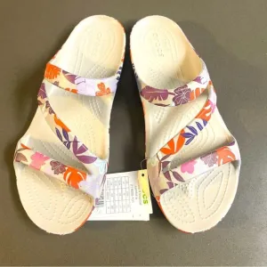 Crocs Women's Kadee II Sandals, Tropical Pearl White, 9 NWT