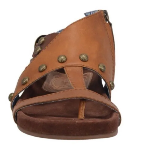Dingo Boots Sagebrush Flatbed Women’s Brown Leather Sandals Size 11