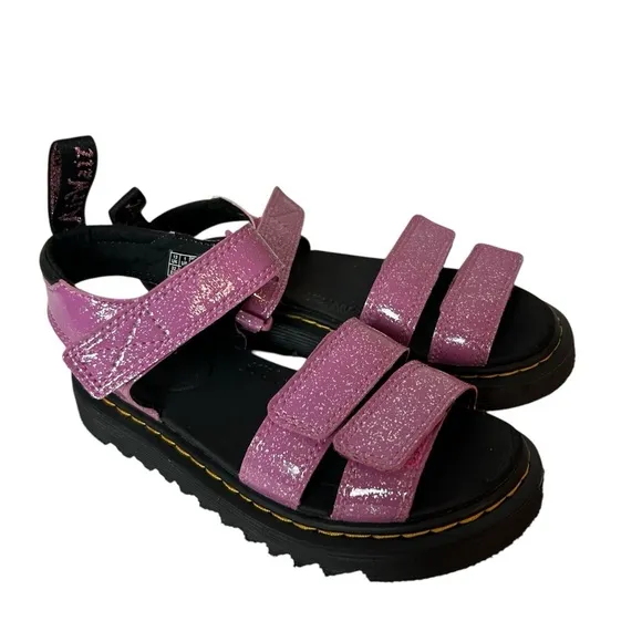 Dr Martens Klaire Pink Glitter Sandals Kids Girls Size US 1.