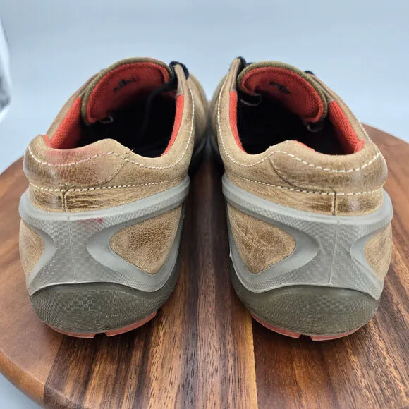 Ecco Biom Grip Shoes Men's 10 44 Brown Leather Lace Up Low Top Casual Sneakers