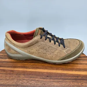 Ecco Biom Grip Shoes Men's 10 44 Brown Leather Lace Up Low Top Casual Sneakers