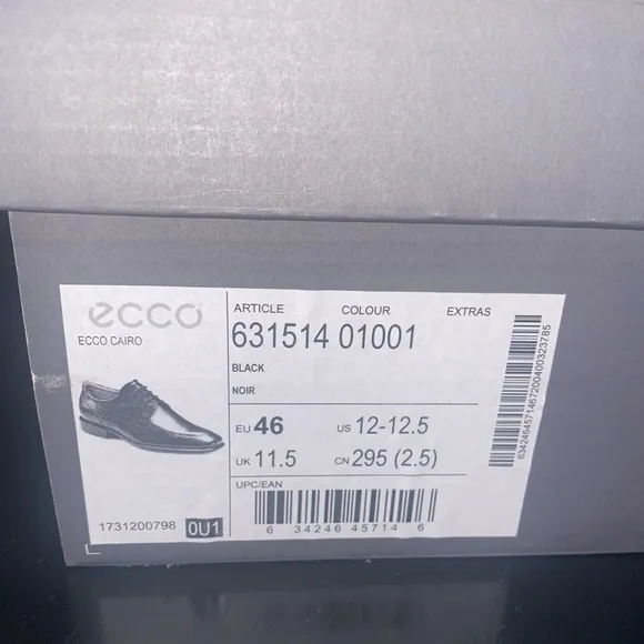ECCO Cairo Cap Toe Genuine Leather Dress Shoes