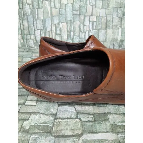 Ecco Citytray Slip-on Dress Shoes  Cognac Leather Loafer Men Sz 11‎