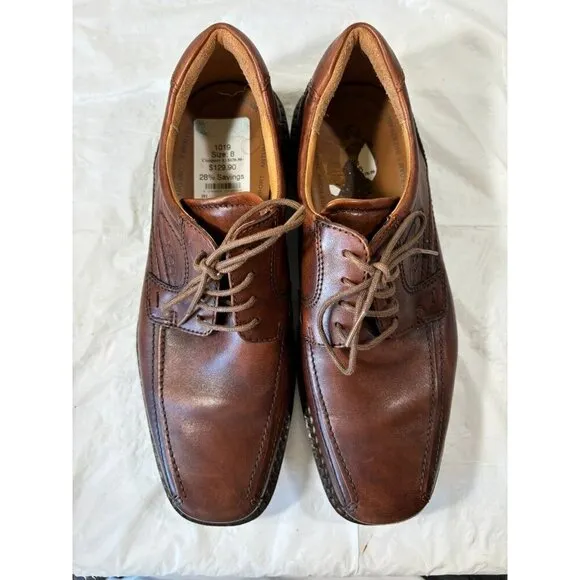 ECCO Helsinki Oxford Brown Leather Bicycle Toe Dress Shoes Size 42 EU 8 US