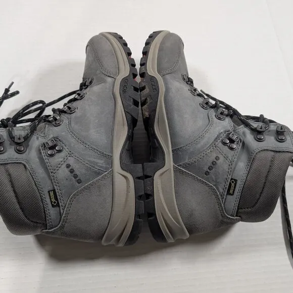 ECCO Leather Goretex Hiking Boots Women 40 9/9.5 Gray