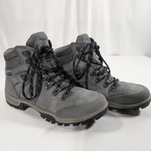 ECCO Leather Goretex Hiking Boots Women 40 9/9.5 Gray
