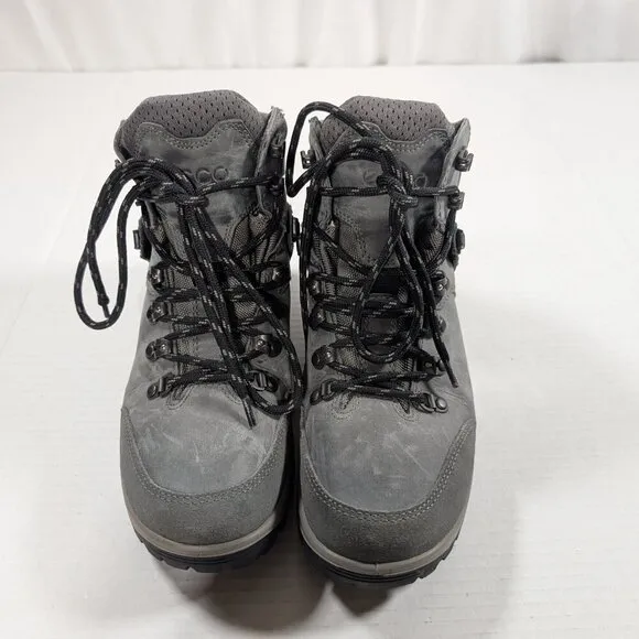ECCO Leather Goretex Hiking Boots Women 40 9/9.5 Gray