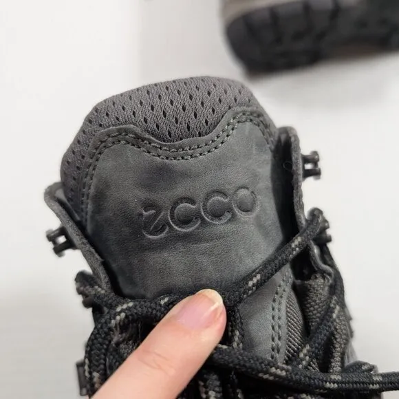 ECCO Leather Goretex Hiking Boots Women 40 9/9.5 Gray