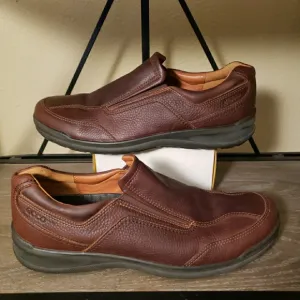 Ecco Mens Brown Leather Slip On Casual Shoes