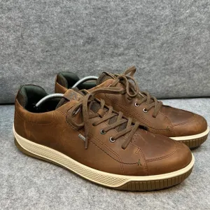Ecco Men's Nubuck Leather Walking Shoes Brown Casual Sneakers Size 13