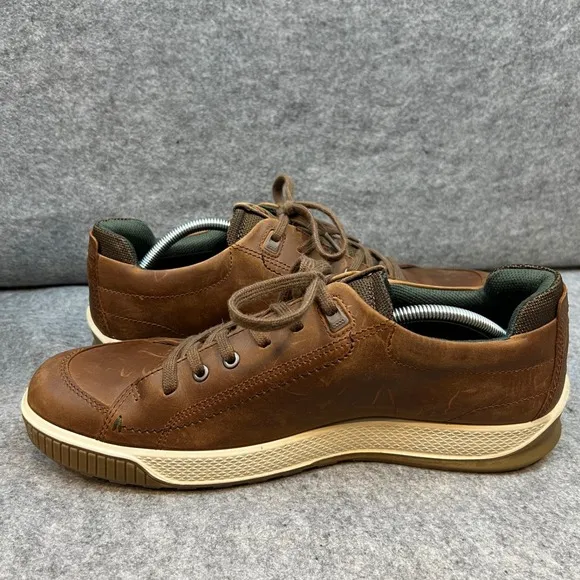 Ecco Men's Nubuck Leather Walking Shoes Brown Casual Sneakers Size 13
