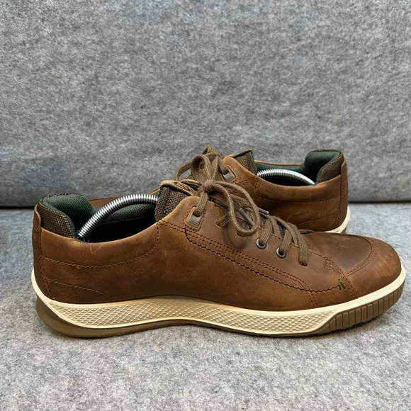 Ecco Men's Nubuck Leather Walking Shoes Brown Casual Sneakers Size 13