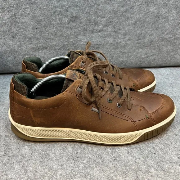 Ecco Men's Nubuck Leather Walking Shoes Brown Casual Sneakers Size 13