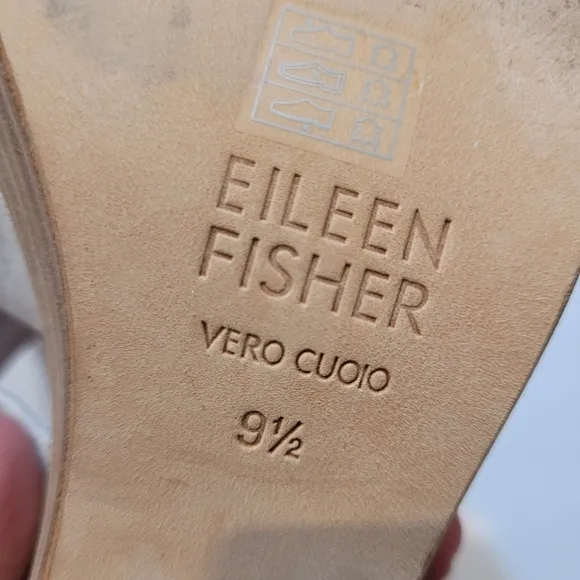 Eileen Fisher Light Blue Leather Sandals Size 9.5