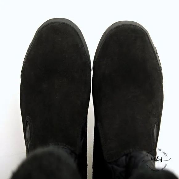EUC Coach Talen Suede and Fur Quilted Winter Boots Black Women Size 5.5