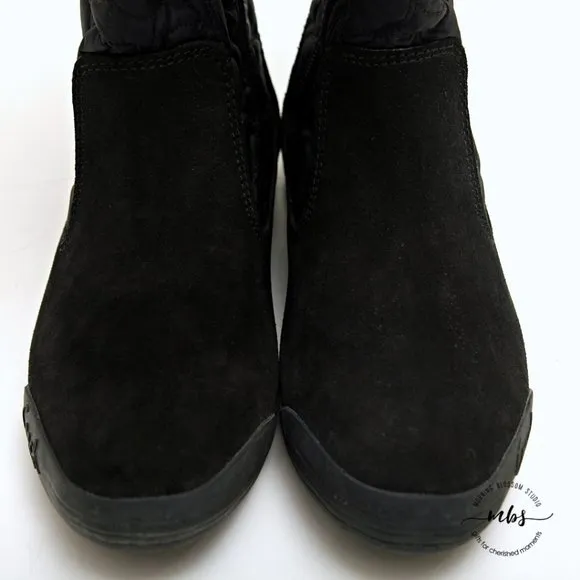 EUC Coach Talen Suede and Fur Quilted Winter Boots Black Women Size 5.5