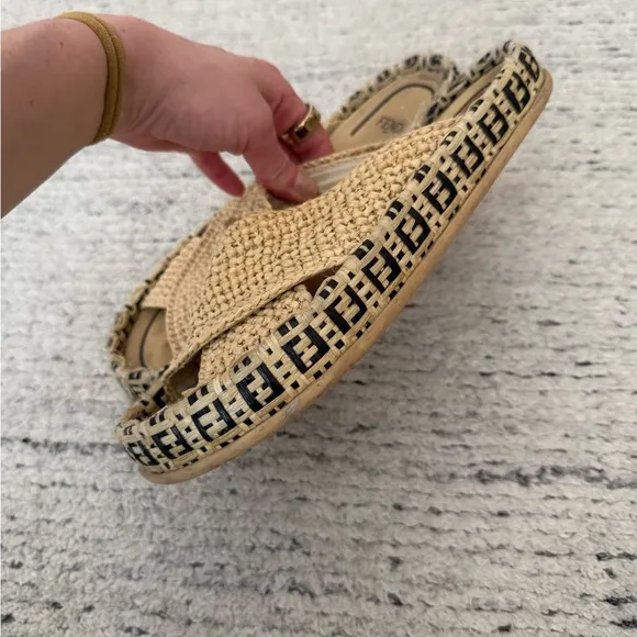 Fendi Women's Zucca FF logo Raffia Sandals