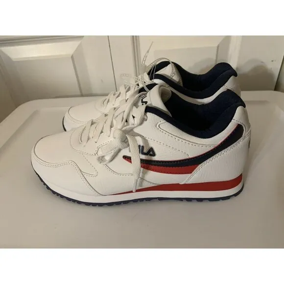 Fila Men's Sz 8 A-Low White Red White Blue‎ Sneakers Shoes