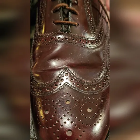 FLORSHEIM men's Lexington Wing- tip Oxford Leather Shoes size 10 wine