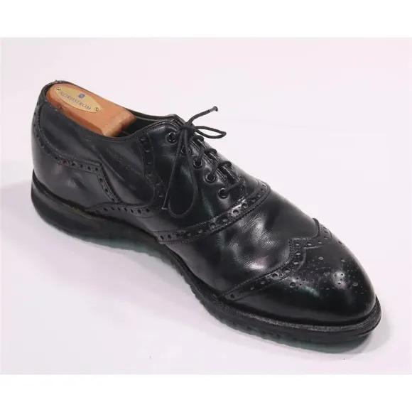 Footjoy Style 5518 Black Wingtip Leather Golf Dress Shoes Men's US 10 D