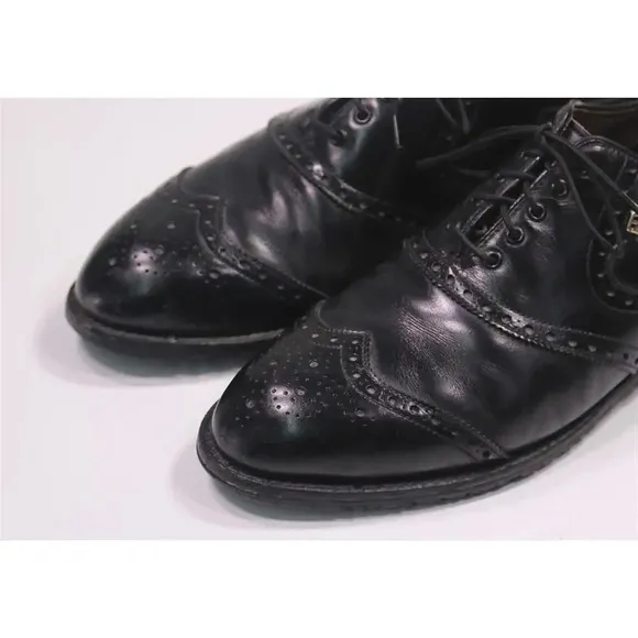 Footjoy Style 5518 Black Wingtip Leather Golf Dress Shoes Men's US 10 D