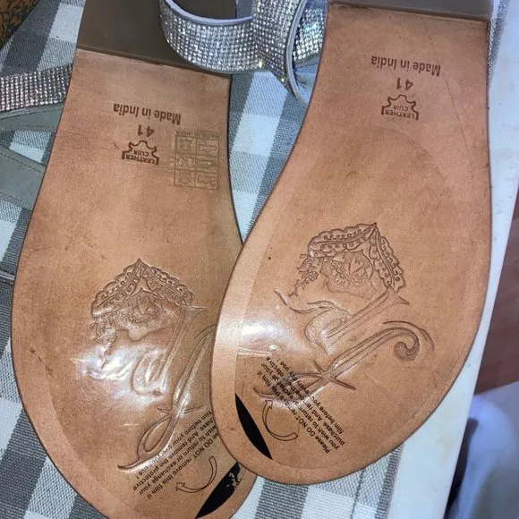 Free People Sunset Cruise Sandals Silver Rhinestone Sz 41 New In Box
