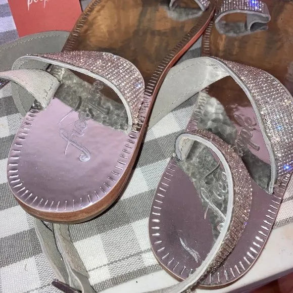 Free People Sunset Cruise Sandals Silver Rhinestone Sz 41 New In Box