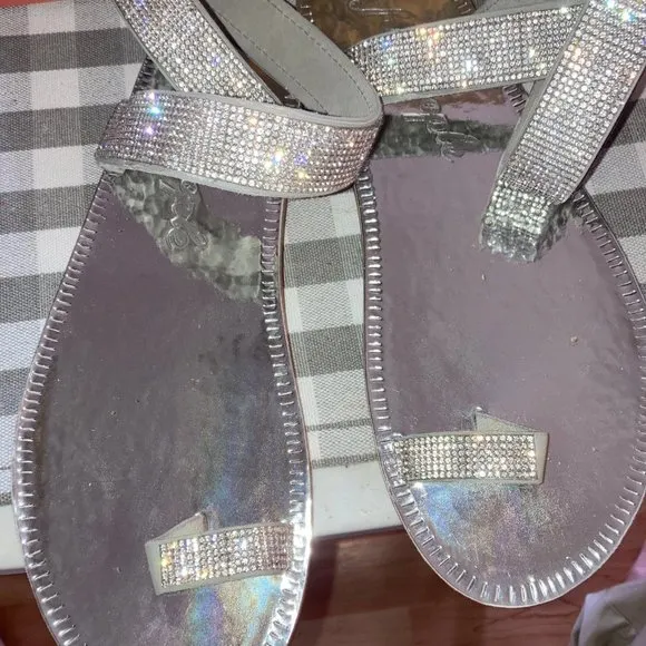 Free People Sunset Cruise Sandals Silver Rhinestone Sz 41 New In Box