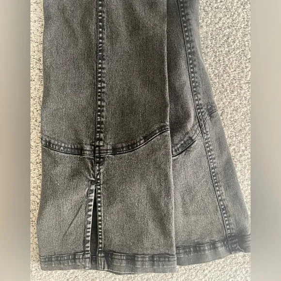 FREE People We The Free Ash Moto Slit Flare Pants SZ 12 SZ L Black New With Tags