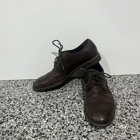 Frye Mens Lace Up Brown Oxford Dress Shoes Size 9.5