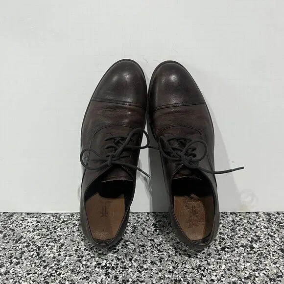 Frye Mens Lace Up Brown Oxford Dress Shoes Size 9.5