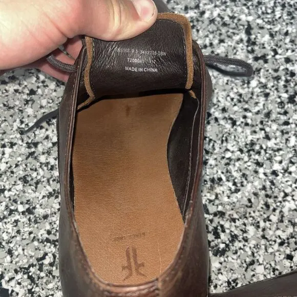 Frye Mens Lace Up Brown Oxford Dress Shoes Size 9.5