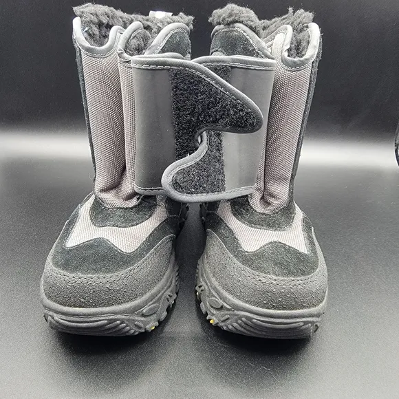 Gap Little Kids Snow Boots Sz 13 Black Grey Yellow 3M Thinsulate Insulation New