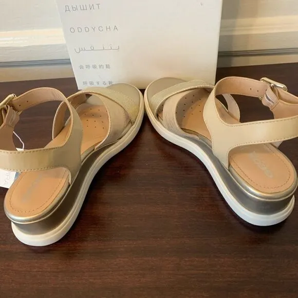 Geox leather piss  lightweight waterproof wedge  sandal size  9 and 10,5